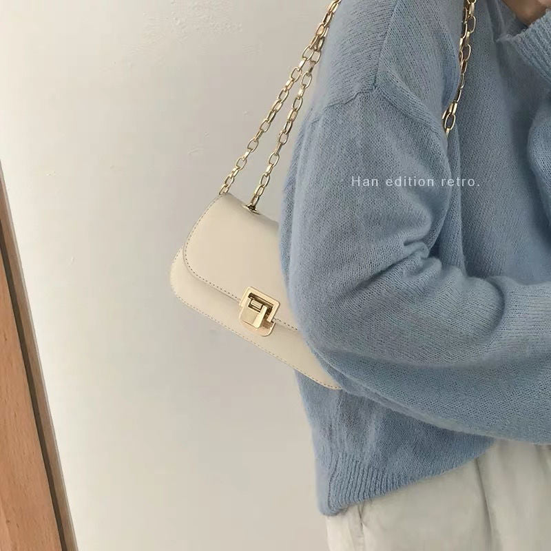 French niche bag for women 2024 new style retro underarm bag high-end stylish chain bag versatile messenger bag