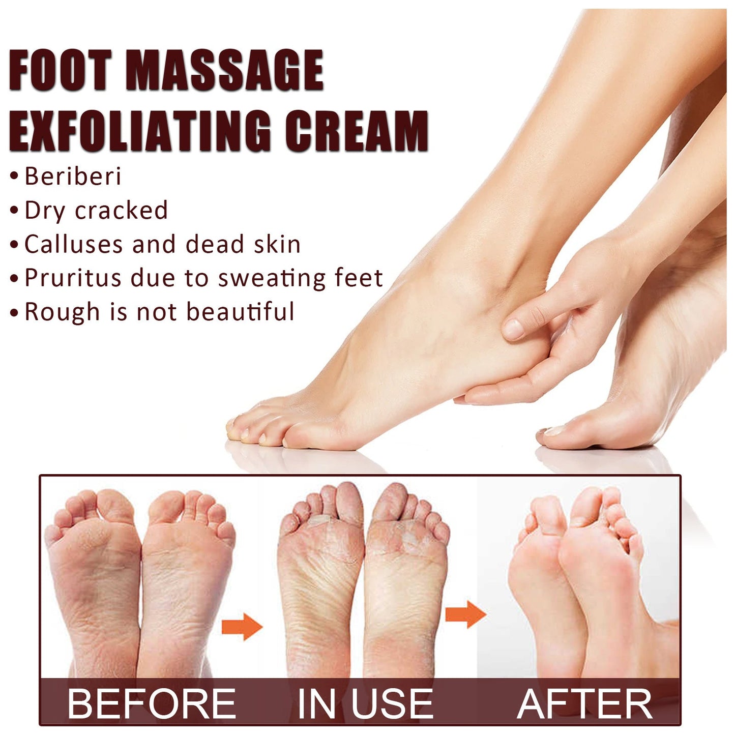 EELHOE foot massage exfoliating cream foot care moisturizing anti-drying and peeling chapped foot cream 