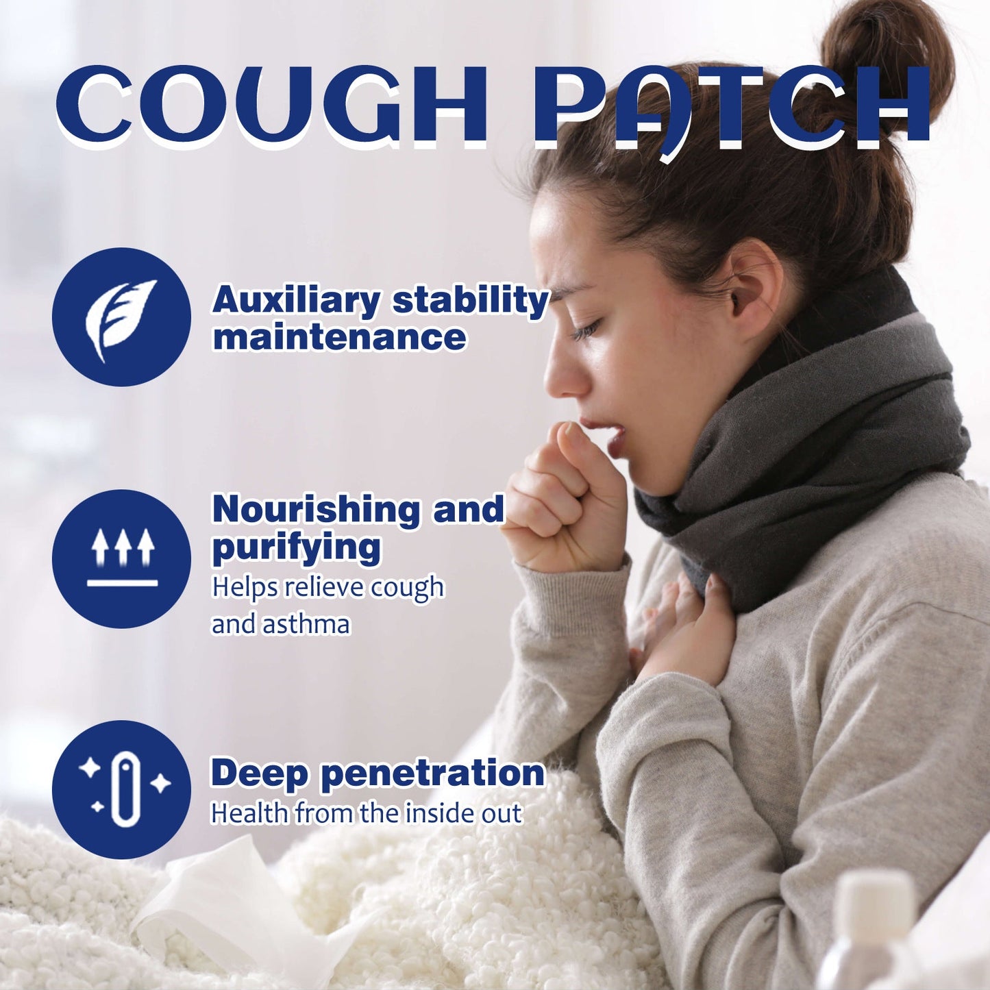 South Moon cough patch asthma chest tightness body care relieve cough phlegm throat dry itchy acupoint health care patch 