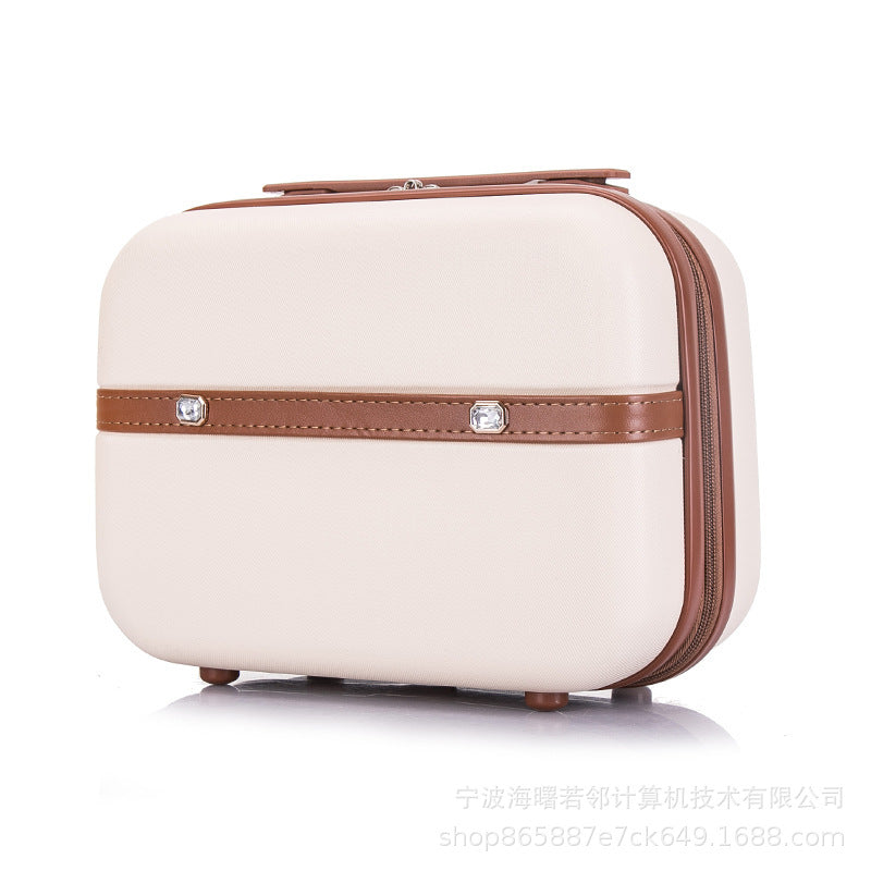 14 inch toiletry bag cosmetic case suitcase Korean retro small travel case female mini lightweight suitcase 