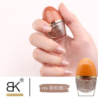 bk cute internet celebrity small easter egg 35 colors whitening 7 days water-based nail polish no baking long-lasting can not be peeled off wholesale 