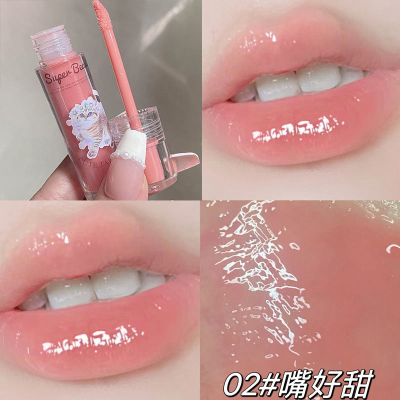 Cappuvini cat clear lip gloss moisturizing water mirror jelly lip glaze whitening lip gloss