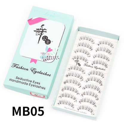 Dancing Princess False Eyelashes Factory Cross-border Supply Sharpened Eyelashes Women 10 Pairs Natural Style One-piece Eyelashes