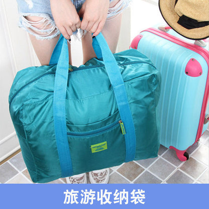 Korean travel bag travel suitcase with nylon foldable shopping travel bag storage bag large capacity 