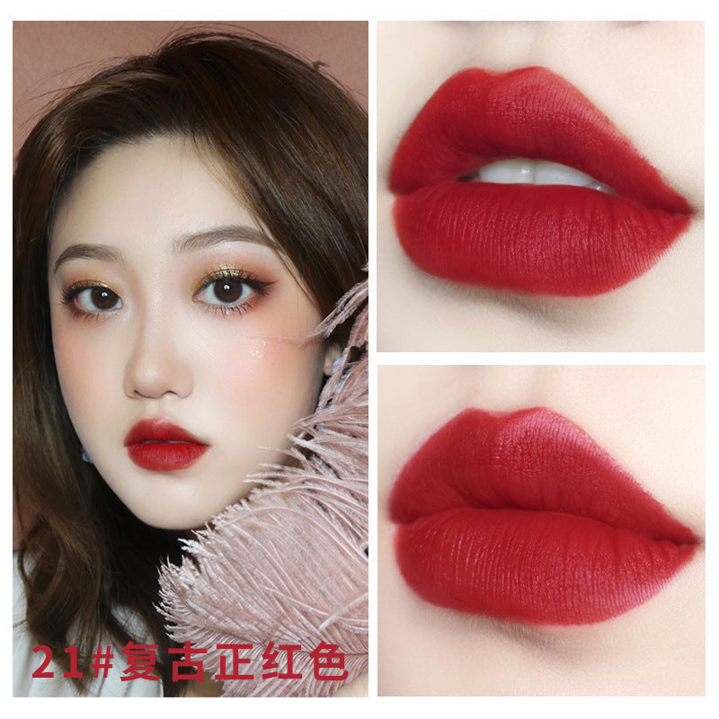 NOVO5266 Fog Velvet Tube Small Gold Bar Lipstick Long-lasting Moisturizing Lips Moisturizing Matte Douyin Same Beauty Makeup 