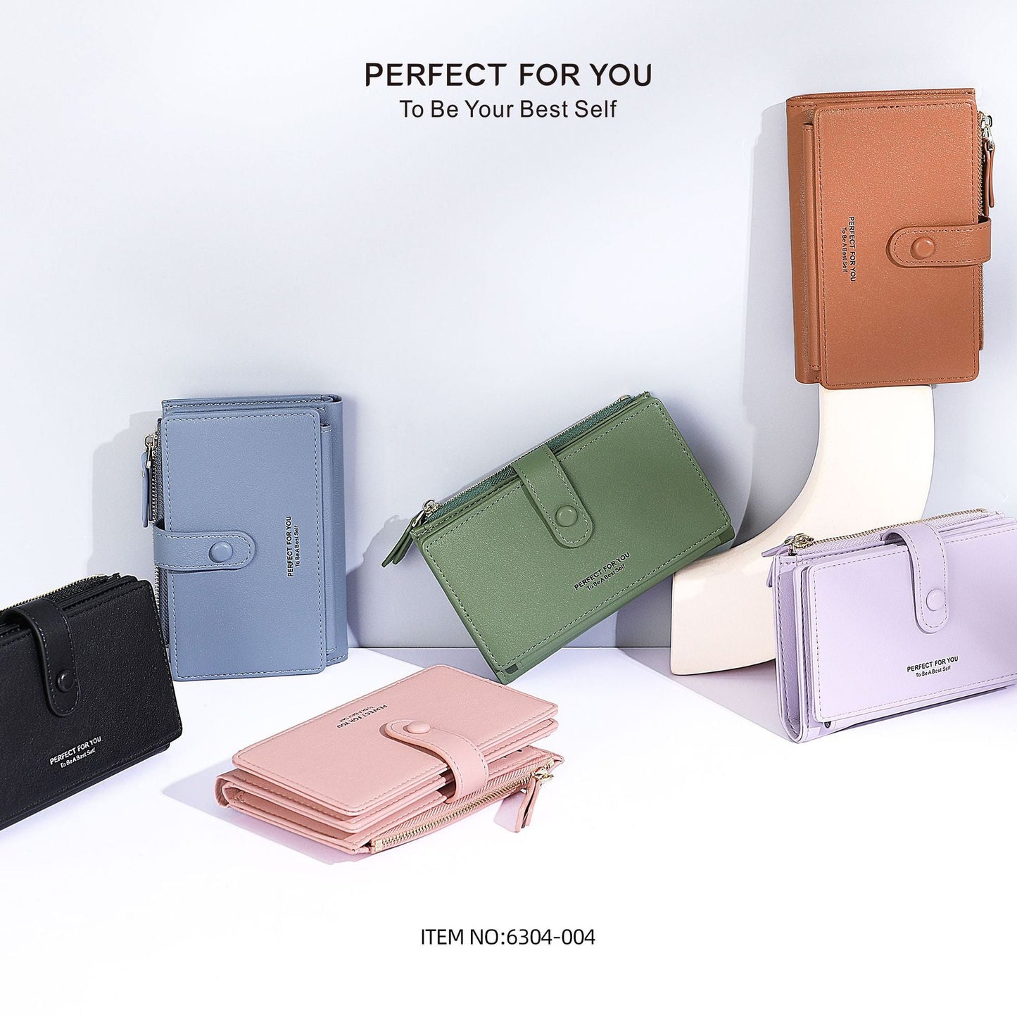 Perfect For You Cross-border New PU Large Capacity Simple Wallet Women Wholesale Zipper Coin Purse 