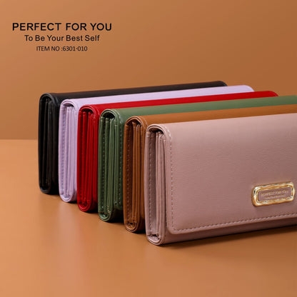 perfect for you new style ladies wallet long simple PU high-grade coin purse tri-fold clutch bag 