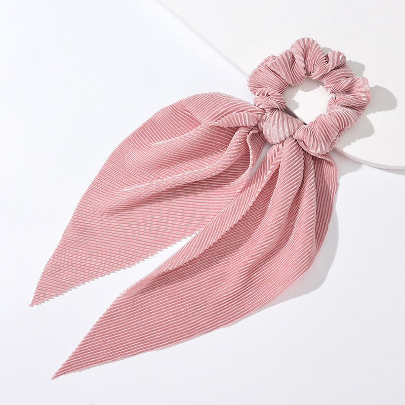 Factory direct sales, cross-border hot selling, wrinkled ribbon hair ring, Korean style, simple solid color hair band hair accessories