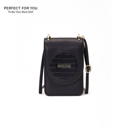 Forever young new mobile phone bag female simple vertical PU messenger bag Korean version cross-border large capacity bag 