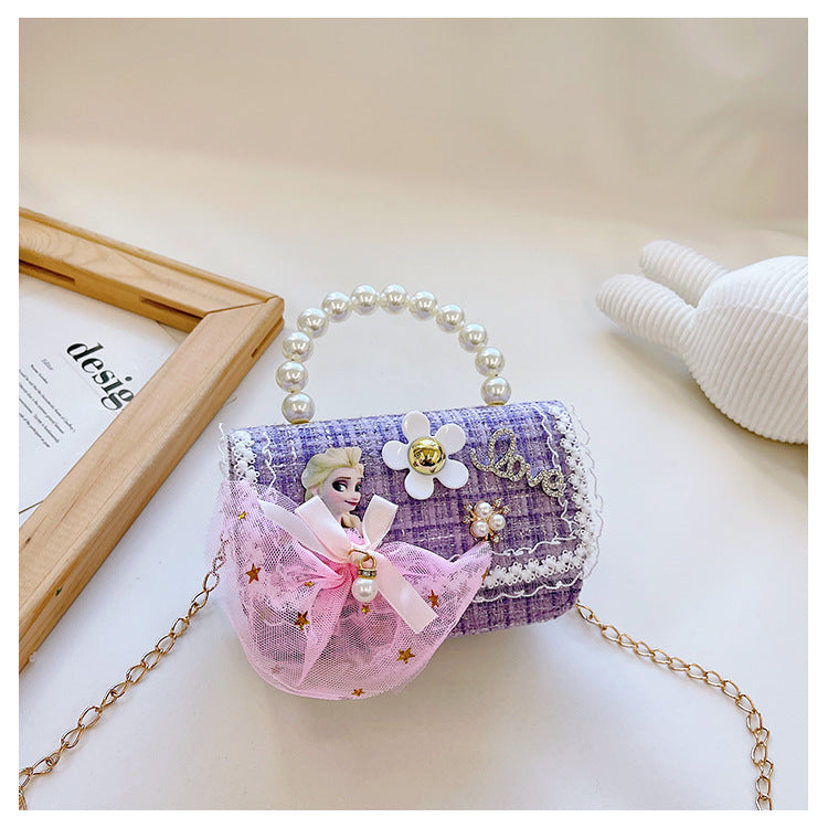 New style children's small square bag fashionable princess handbag Korean version girl chain messenger bag children's shoulder bag wholesale 