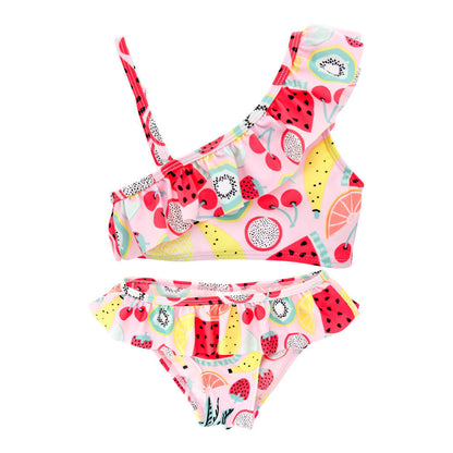 Girls swimsuit European and American 2024 new one-piece big and small children baby girl cute hot spring swimsuit cross-border manufacturers 