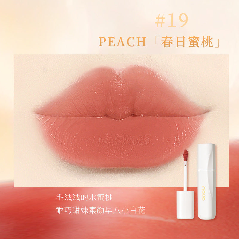 NOVO temptation soft mist lip glaze matte whitening non-fading non-stick cup waterproof mist lip liquid students លក់ដុំ 