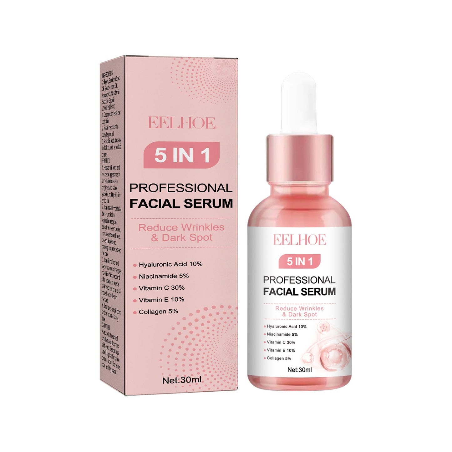 EELHOE 5-in-1 facial care សំអាតថ្នមៗ ផ្តល់សំណើម និងផ្តល់សំណើមដល់ស្បែកមុខ ជួសជុលភាពជ្រីវជ្រួញ ភ្លឺ និងតឹងណែន 