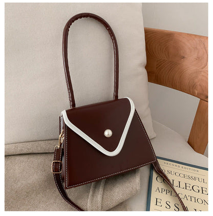 Fashion trend French bag women's bag 2024 autumn new retro fashion hand-held small square bag shoulder messenger bag 