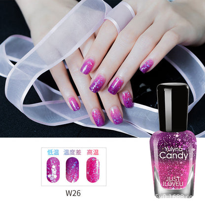 2024 new temperature-changing nail polish, no baking, quick drying, long-lasting, non-peelable, non-fading, multi-color nail polish, direct sales from manufacturers