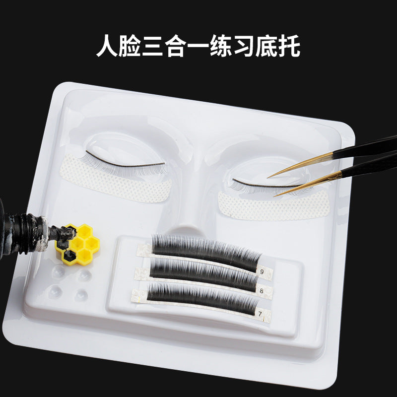 Wholesale grafting eyelash practice tools beginners face three-in-one practice base novice false eyelash practice