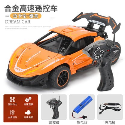 ឡានក្មេងលេងឆ្លងព្រំដែន 2.4G alloy remote control car high-speed 1:24 off-road sport car boy remote control charge car