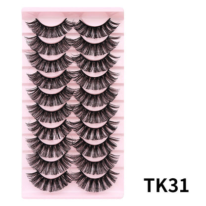 DINGSEN false eyelashes factory cross-border stable supply 10 pairs of DD holiday eyelashes Russian curling set