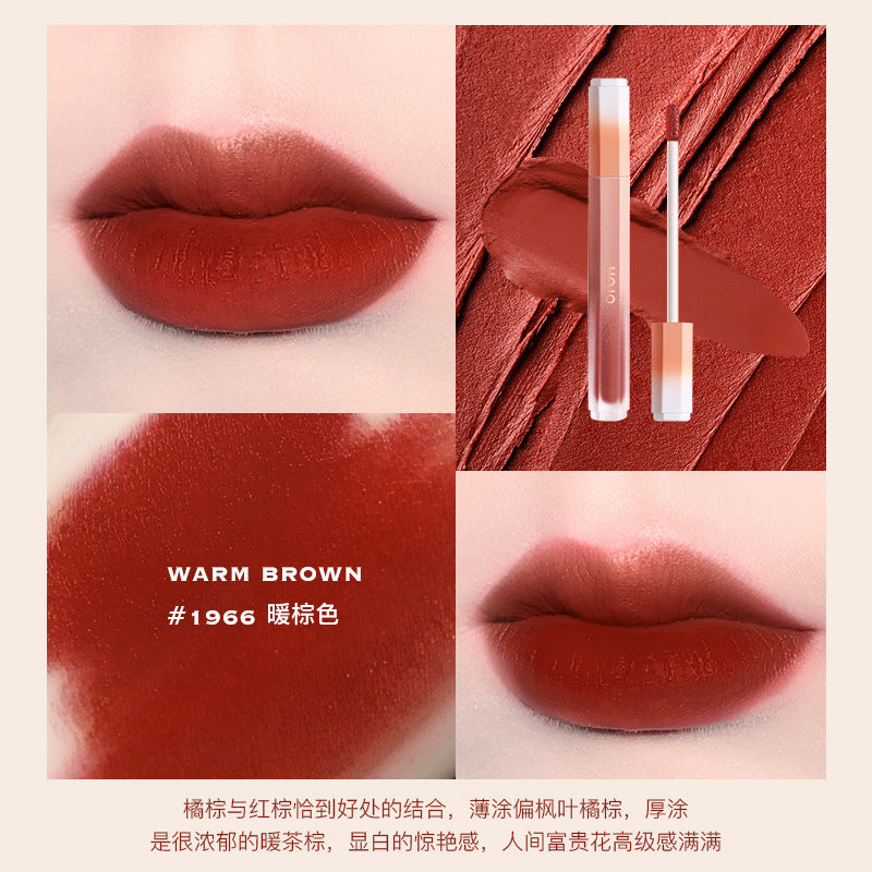 HOJO8130 Silky Cream Fog Velvet Lip Glaze Matte Lip Gloss Female Student Style Affordable Lipstick Niche Domestic Lip Mud