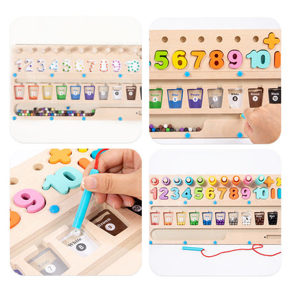 Children's early education color matching number recognition logic thinking training three-in-one ball logarithmic board educational toy