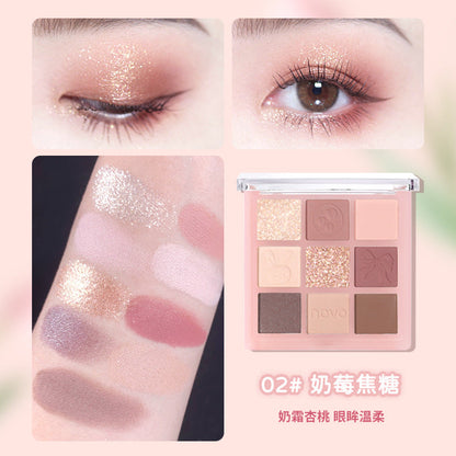 NOVO Moonfall Star Nine-Color Eyeshadow Palette Earth Tones Super Flash Ins Affordable No Makeup Waterproof High-end Eyeshadow 