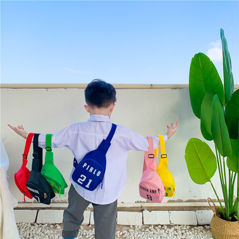 Children's bags wholesale fashion letter girls chest bag leisure sports boys shoulder bag versatile messenger bag