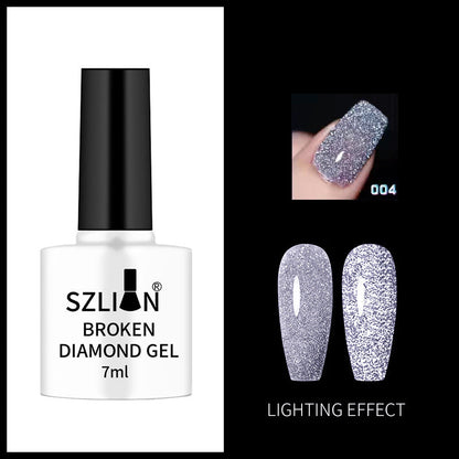 Nail art flash nail polish new style net red super flash colorful flash diamond Yanling pat glue extension glue broken diamond glue