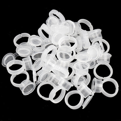 Wholesale grafting eyelash glue color cup transparent flip glue ring cup 50/pack opp bag