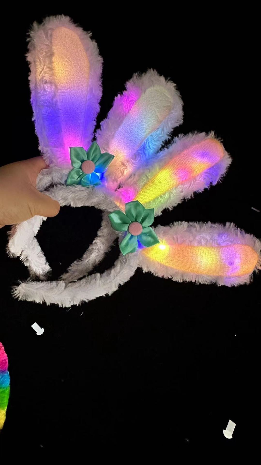 Pink Star Dew headband luminous flash light rainbow headdress Korean hairband Korean version girls wash headband