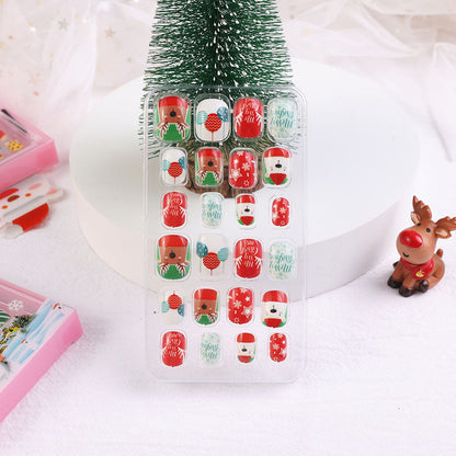 Children's nail stickers baby toddler boys and girls cartoon princess nail stickers jelly glue Christmas wear nails 