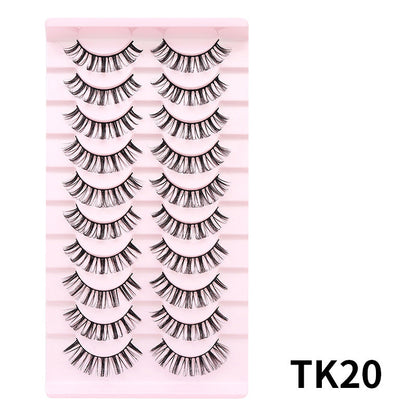 DINGSEN false eyelashes factory cross-border stable supply 10 pairs of DD holiday eyelashes Russian curling set