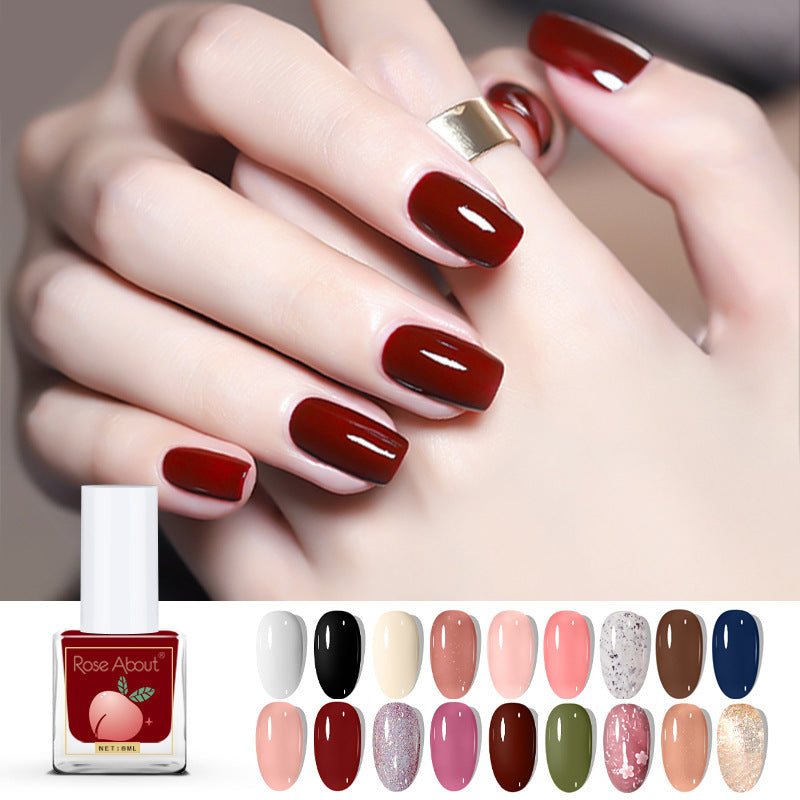 2023 water-based nail polish transparent color no baking long-lasting tearable peelable transparent nail polish glossy factory wholesale 