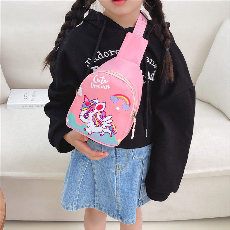 New style children's chest bag cartoon cute change shoulder bag boys and girls messenger bag fashionable all-match chest bag wholesale 