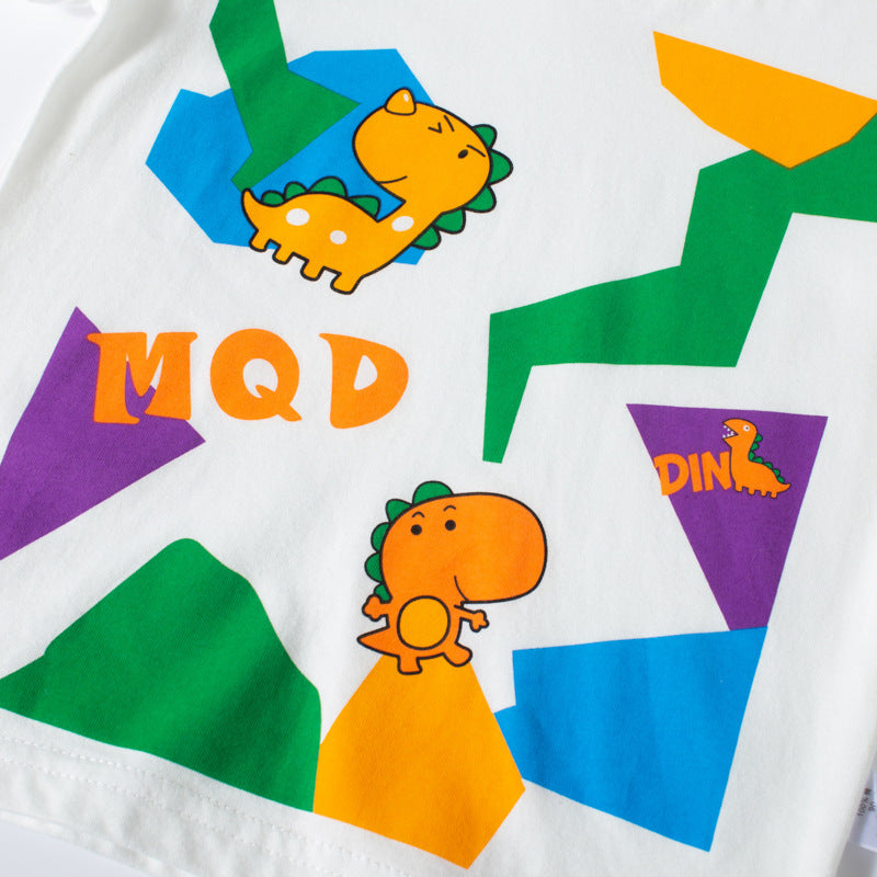 Children's clothing summer baby clothes dinosaur cartoon children's short-sleeved T-shirt baby clothes boy Korean version one piece