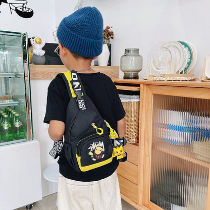 Fashion children's bags cartoon print children's chest bag Korean style cool outdoor sports leisure messenger bag wholesale 