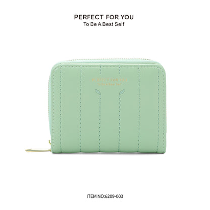 foreveryoung short PU soft leather wallet ladies two-fold zipper simple card holder high-end short wallet wholesale 