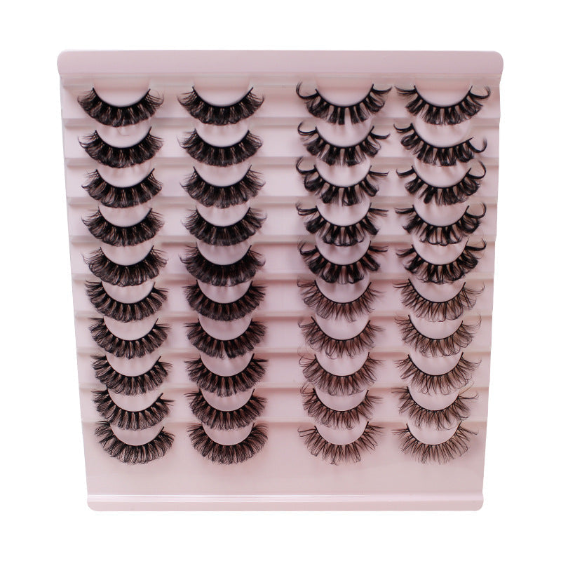 Dingsen false eyelashes factory cross-border stable supply 20 pairs of DD Russian curled eyelashes European and American thick