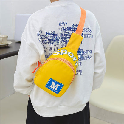 New style children's chest bag boys' trendy cool letter shoulder bag fashionable boys and girls coin purse children's outing crossbody bag 