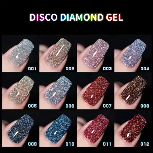 Crushed diamond gel nail polish net celebrity super flash colorful flash diamond gel extension gel nail salon special Yanling gel nail art