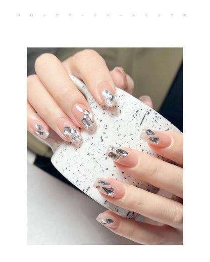 Nail art accessories wholesale mini small crystal white diamond washable grid hot base special-shaped silver diamond nails super flash