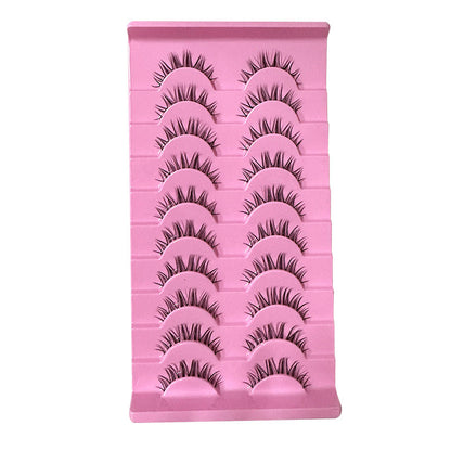 Dingsen cross-border stable supply 10 pairs of single-line fishing line thin stem false eyelashes natural COS little devil eyelashes