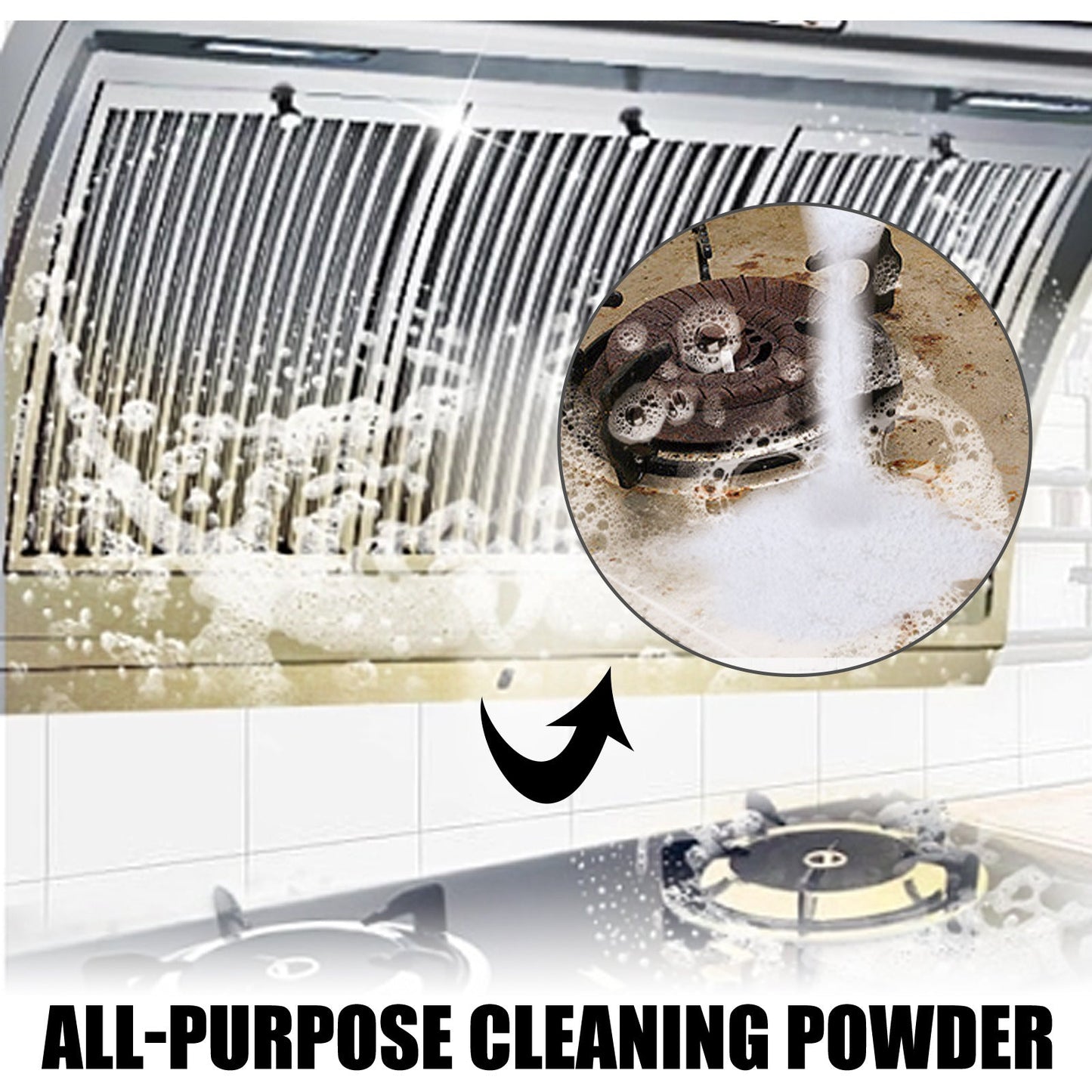 Jaysuing kitchen foam cleaning powder multi-purpose kitchenware rust removal range hood heavy oil descaling cleaning 