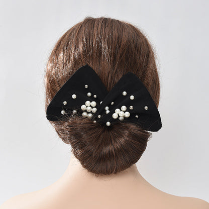 European and American lazy magic twist clip printed thick wire ball head bow pearl hot diamond hair curler