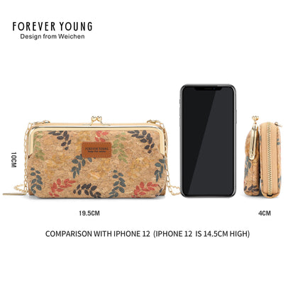 Wesson forever young new mobile phone bag for women horizontal printing multifunctional zipper shoulder messenger bag 