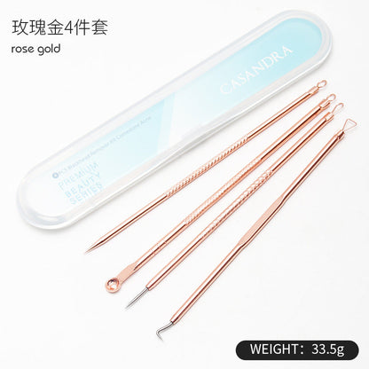 Spot double-headed acne needle 4-piece set rose gold acne needle acne needle acne acne clamp cell clamp wholesale