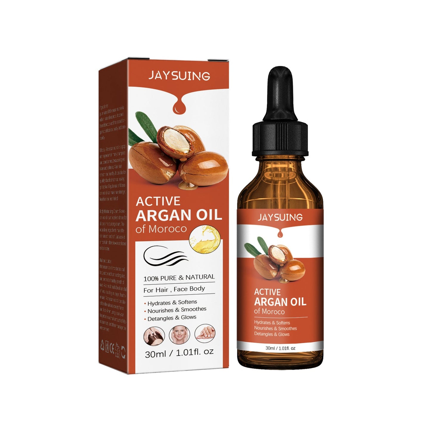 Jaysuing Argan Oil ជួសជុលសក់សំពោង សក់ស្ងួត សក់ទន់រលោង ផ្តល់សំណើមដល់ស្បែក 