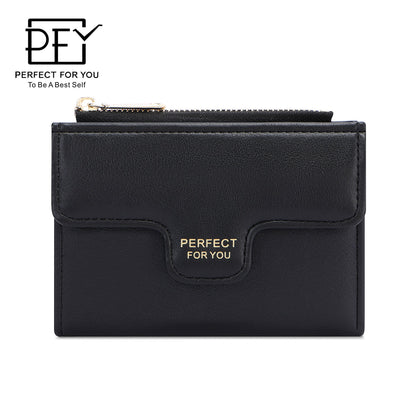 perfect for you short bifold side-pull wallet for women with multiple card slots multi-function fashionable coin card holder 