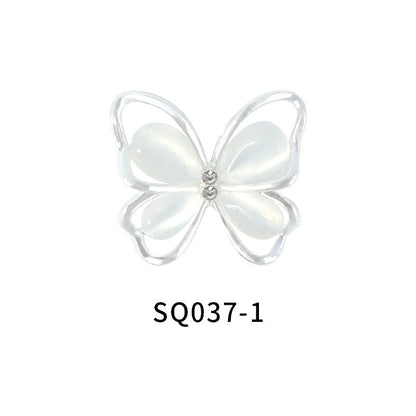 New nail art diamond jewelry flashing bow hollow three-dimensional cat's eye butterfly nail diamond decoration nail art jewelry