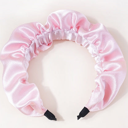 European and American new style headband for women Korean style pleated head buckle face wash hairpin imitation silk satin pleated headband hair cave for women