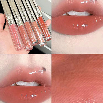 Daimanpu square tube double-headed mirror lip glaze is not easy to stain the cup student moisturizing lip gloss lip gloss water gloss lipstick cross-border